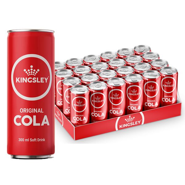 Kingsley Sparkling Soft Drink - Cola Original (24 x 300ml Cans)