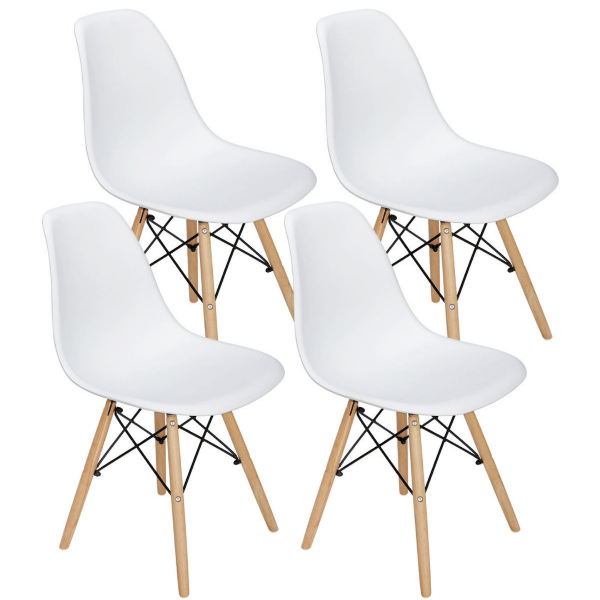 Wooden Leg Dining Chairs Four Pack White Colour Shop Today. Get it