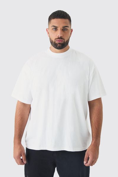boohooMAN - Men's Plus Extended Neck T-shirt - White