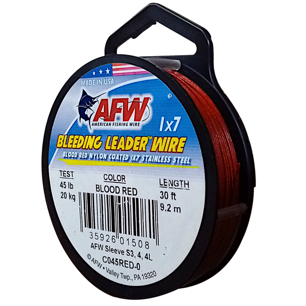 American Fishing Wire Bleeding Red Leader Wire 21Kg/45Lb