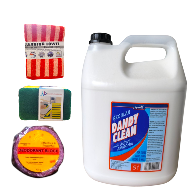 Sparkle - Dandy Clean 5 Litres &amp; Accesorries Cleaning Combo with Deo Block