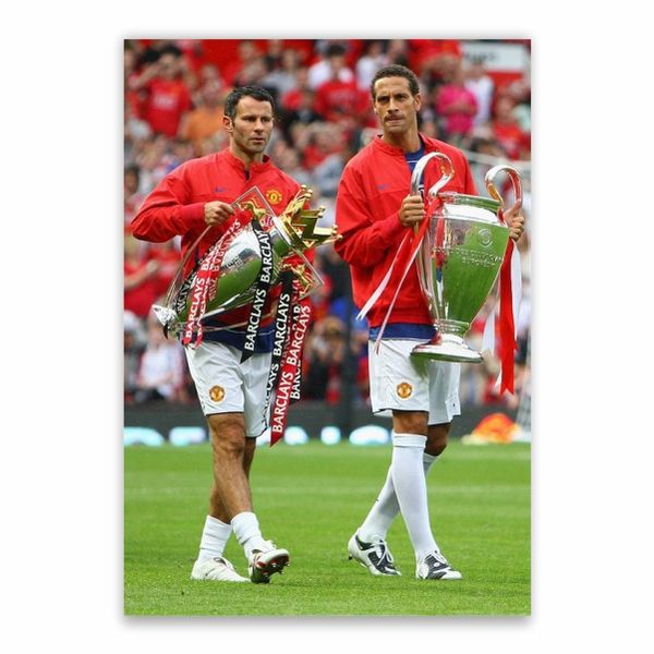 Giggs And Ferdinand, Premier League And UCL Poster - A1