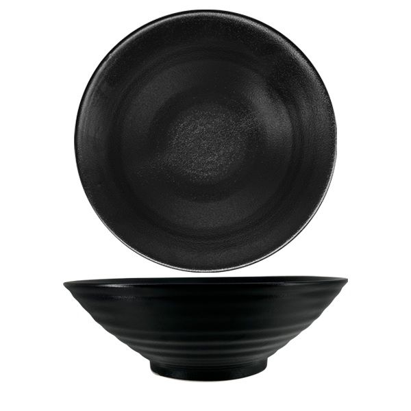 Urban Texture Nov Black Lined Salad Bowl - Set of 2