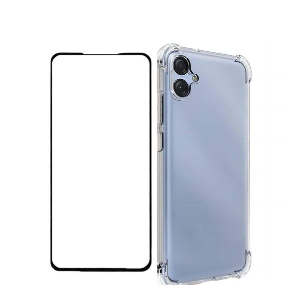 Cover Compatible with Samsung Galaxy A04E Clear Protective Cover + 9H Screen Protector