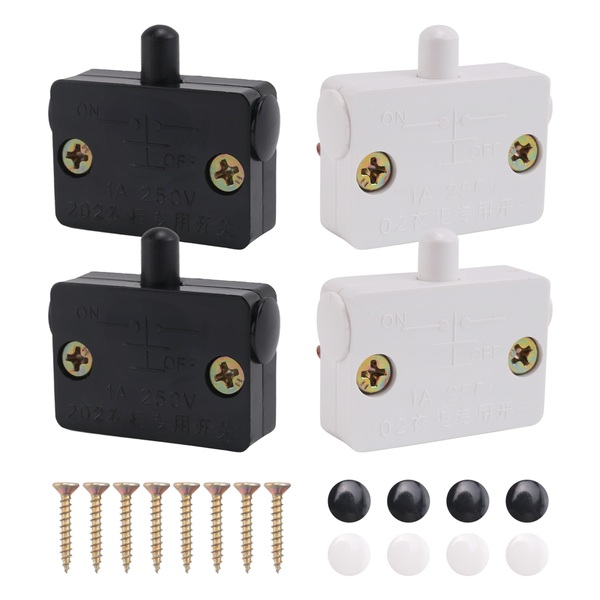 4 Pcs Cabinet Door Switch Lamp Open On Close Door For 12V 24V 110V