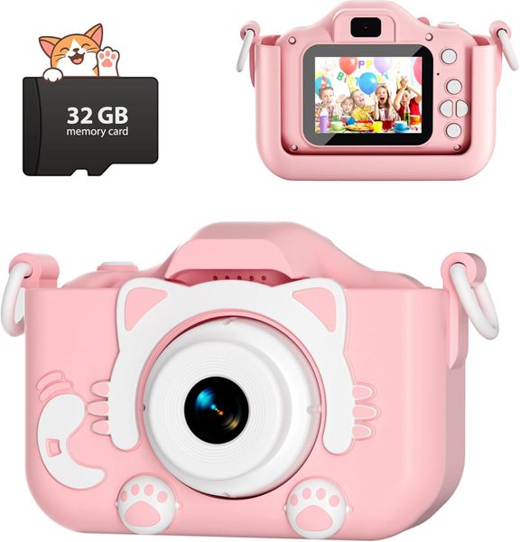 Kids Camera Toys,Kids Digital Camera for Toddler with Video,32GB TF Card