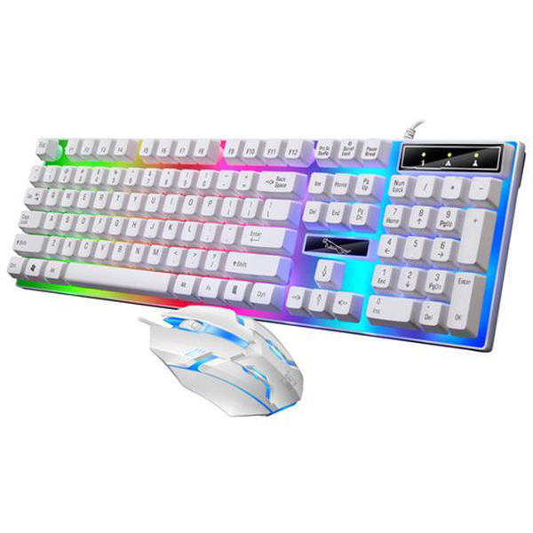 Bluetooth &amp; Wired Keyboard and Mouse Set-White
