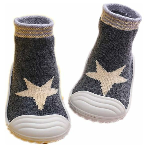 Socks With Rubber Soles Grey - Star