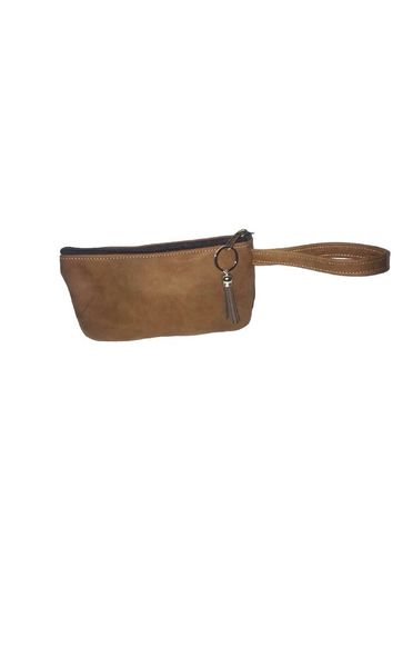 Genuine Leather Brown Makeup Bag