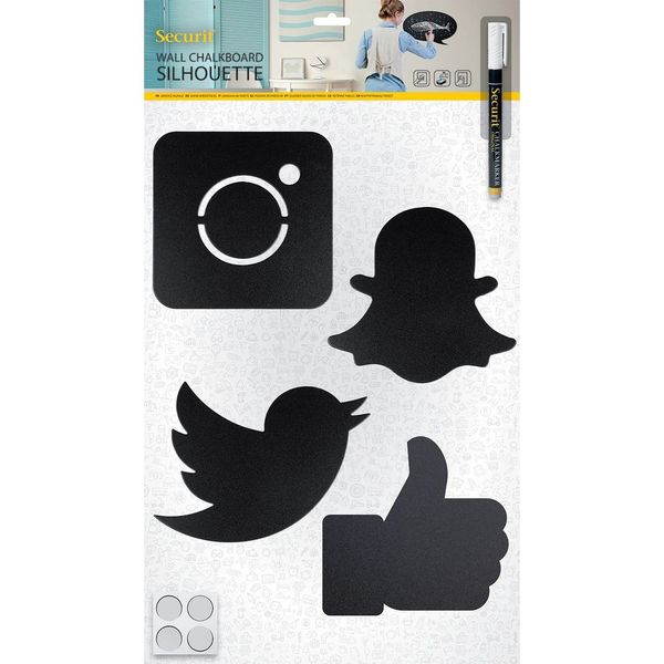 Securit Social Media Wall Chalkboard &amp; Chalkmarker