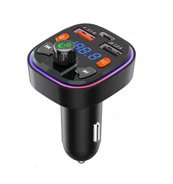 Multifunctional handsfree Wireless Car FM Player With Fast Charging port