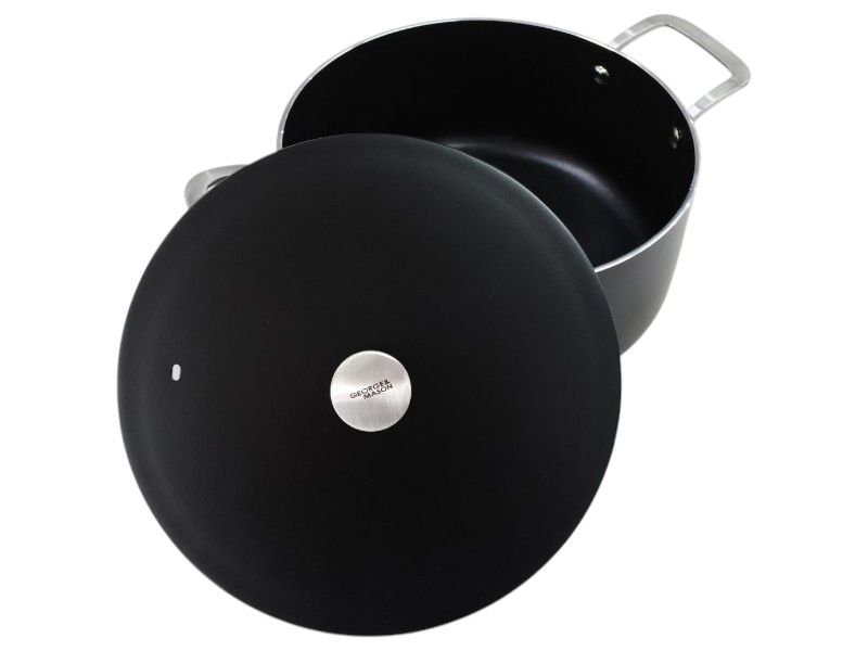 George &amp; Mason Alum Casserole With Lid &amp; SS handles Black 24cm ( 4.5Lt)