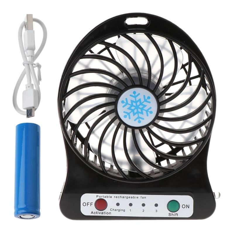 1200mAh USB Portable Rechargeable LED Mini Fan