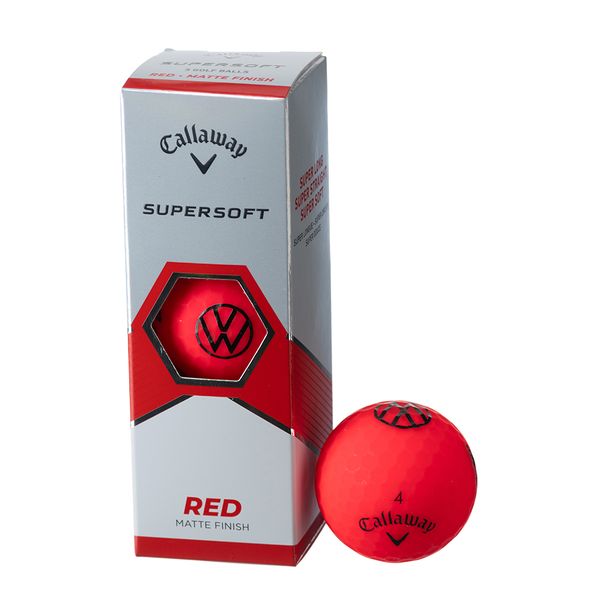 VW Callaway Supersoft Golf Ball Red - 3 Balls