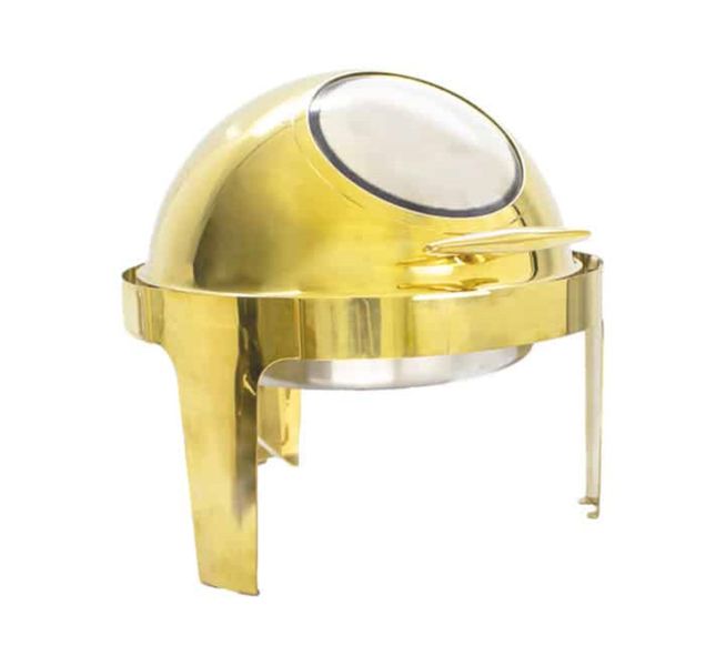 Round Roll Top Gold Chafing Dish