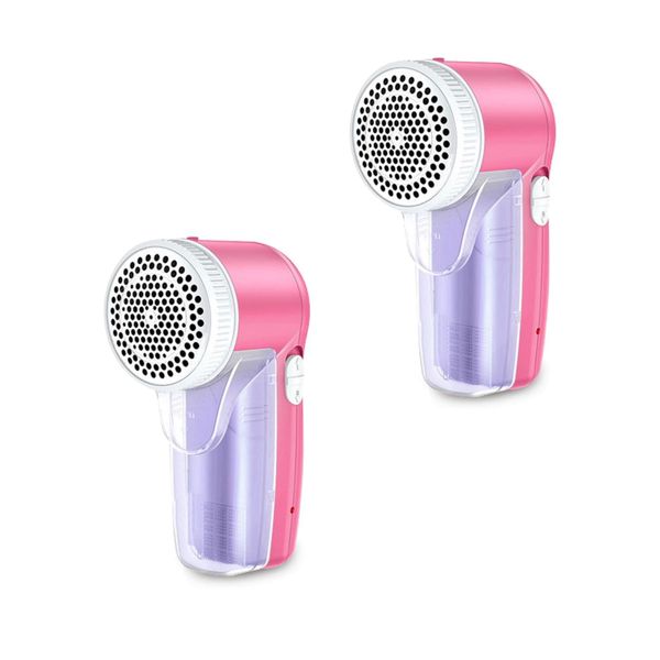 Lint Remover - Portable Electrical Fluff shaver or Remover - Pink - 3 Pack