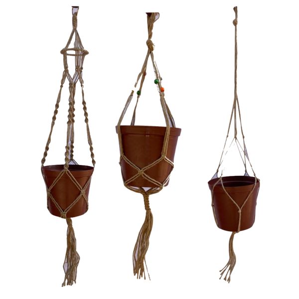 Garden Macrame Plant Hanger Baskets 3 Set Summer