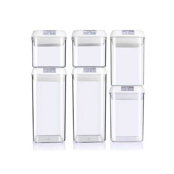 6 Pack PP Jars with Lids,Airtight Containers, Kitchen