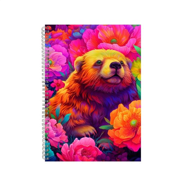 Groundhog Peonies Lisianthus Neon Notebook Gift Idea A4 Notepad Pad 73