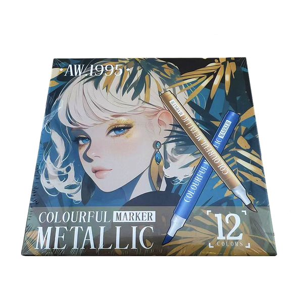 Soft Tip Metallic Marker Set (12 Colors)