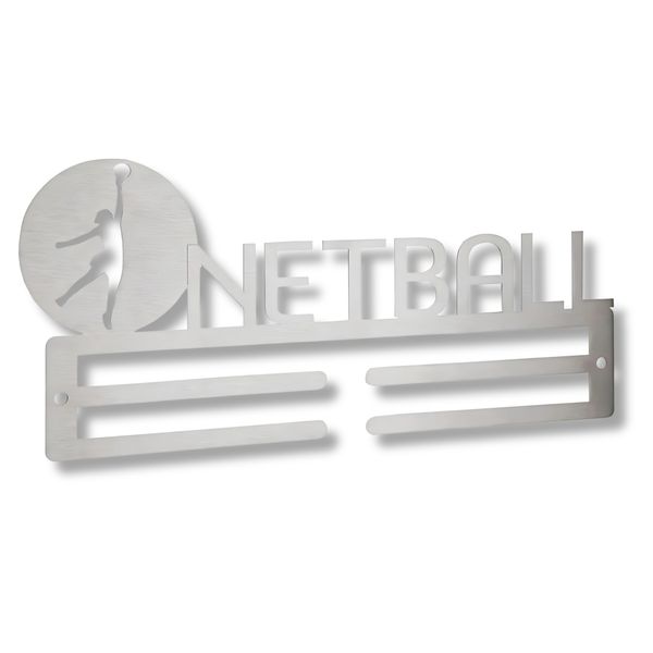 Netball Medal Hanger - Stainless Steel Wall-Mounted Display
