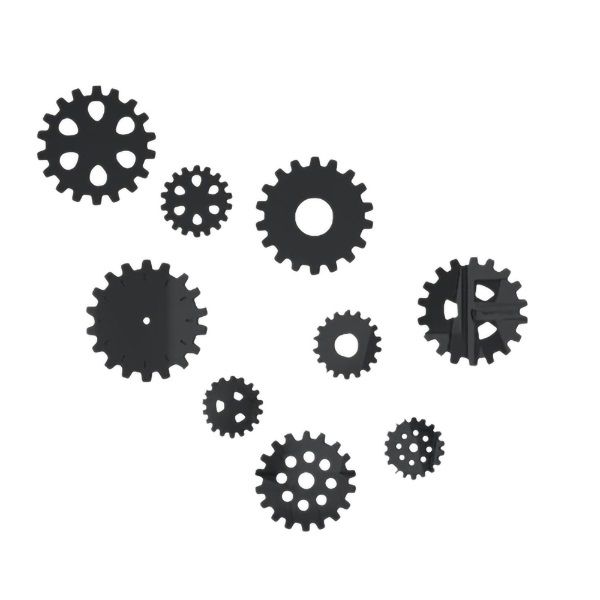 DIY Mechanical Gear Design Self-Adhesive Acrylic Mirror Stickers - Set of 9