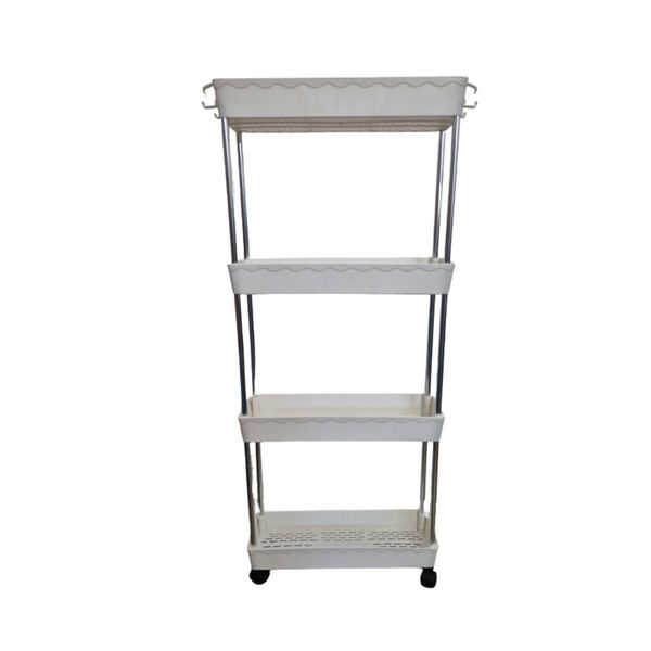 4 Tier Slim Storage Cart, Bathroom Rack, Kitchen and Office Organizer