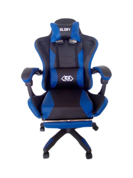 Reclining GLORY Gaming chair with footrest BLUE (903)