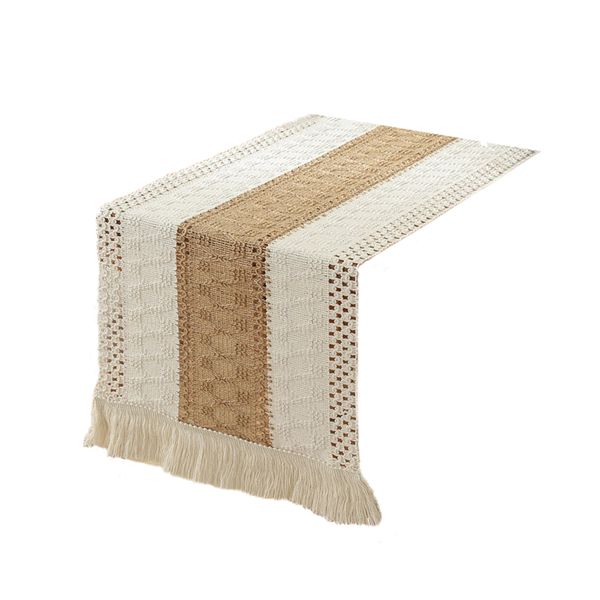 Cream &amp; Brown Table Runner