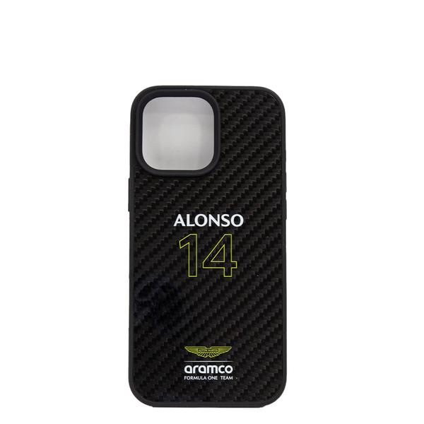 ASTON MARTIN-Aramco Magsafe F1-Real Black Compatible iPhone 16 Pro Max Case