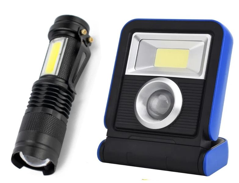 Multifunction Rechargeable LED Torch Light + Solar Rechargeable Flood Light