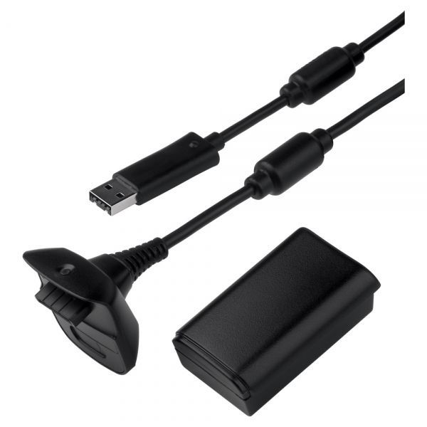 Xbox 360 Play Charge Kit Black - Rechargeable Battery PB