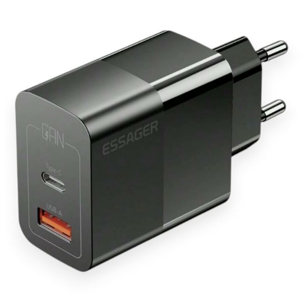 ESSAGER 33W NanoCharge Dual Port GaN PD Fast Wall Charger Cellphone Charger