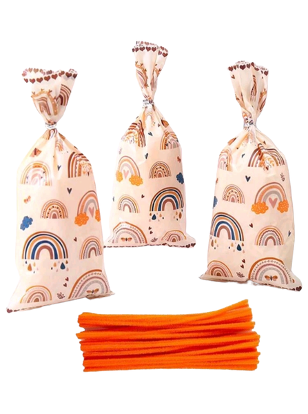 Neutral Rainbow Party Favor Bags - Set of 30