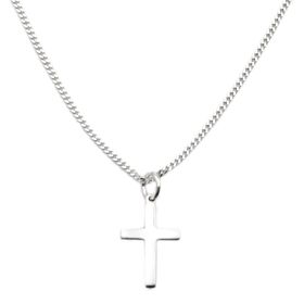 925 Sterling Silver Curb Link Chain With Cross | Shop Today. Get