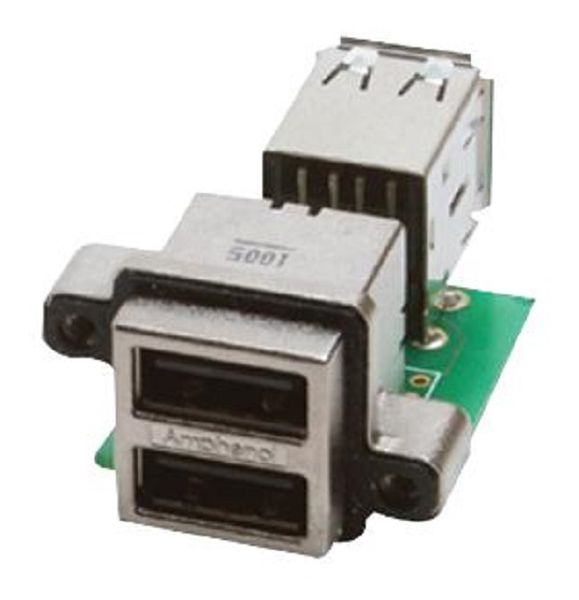 Amphenol Communications (MUSBC31130)USB Stacked Connector, USB Type A