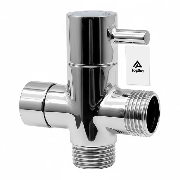Topika Shower Diverter Valve G1/2" 3-Way Adaptor For Shower Head And Hose