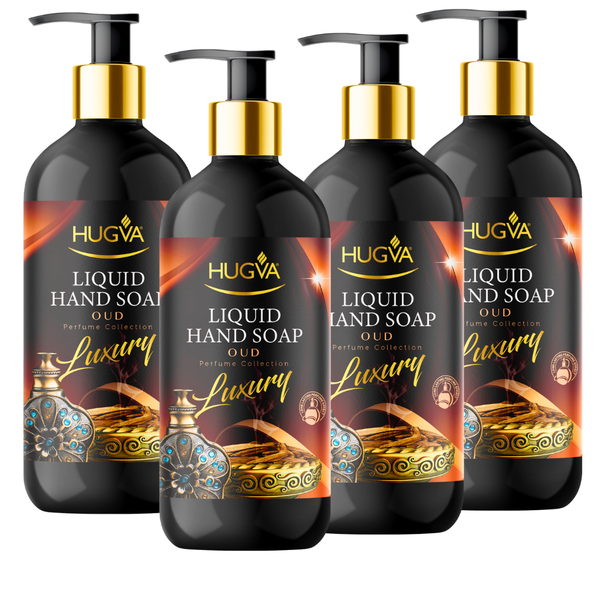 Hugva 500ml Luxury Hand Wash Liquid, Exotic Glow, Special Formula Pack of 4