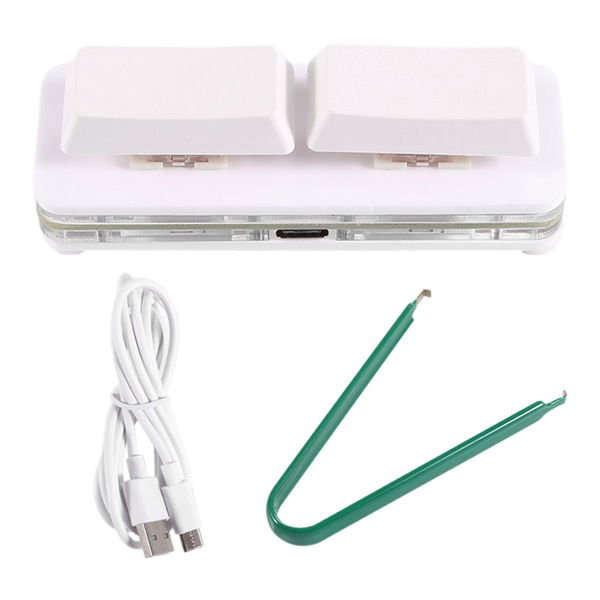 2 Key Custom Shortcut Keyboard White
