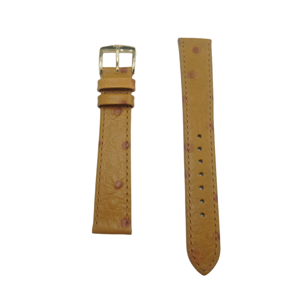 Honey Ostrich Grain Watch Strap - 16mm