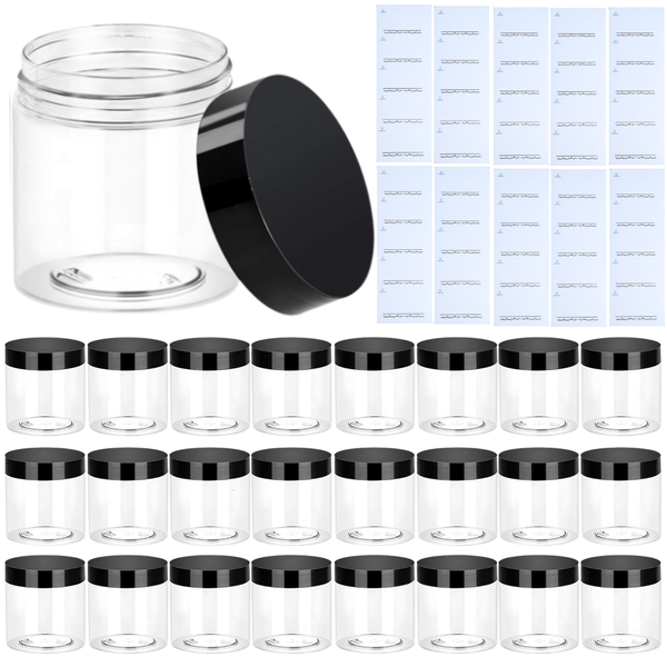 25 Pcs Reusable Clear Plastic Jars With Lids, Cosmetics, Storage &amp; Travel