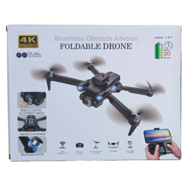 Foldable Brushless Obstacle avoidance Drone with dual HD camera