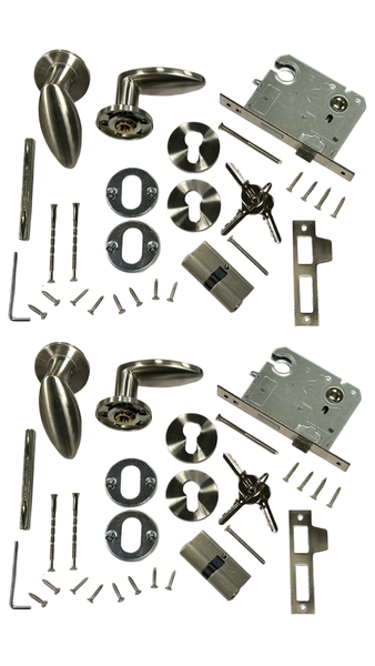Lever Handle On Rose, Sash-lock Cylinder &amp; Lock Cylinder Combo 2