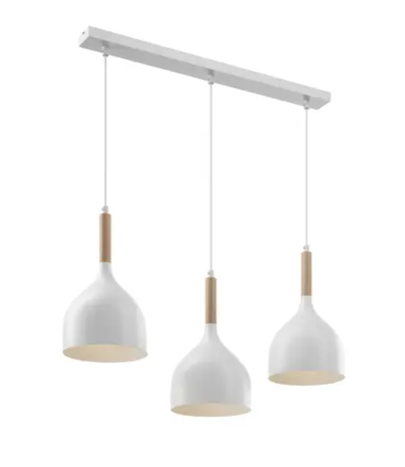 Modern Small Bowl Style Pendant Light - Row Of 3 - White