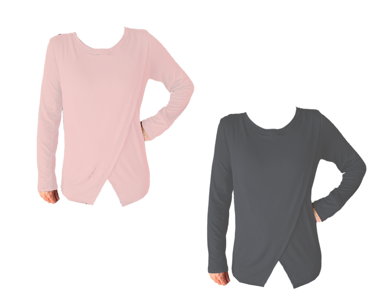 Long Sleeve-2 Pack-Grey &amp; Pink image