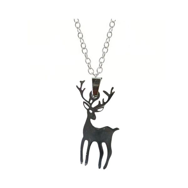 Silver Stainless steel Reindeer Necklace