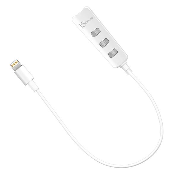 J5create JLA160 Premium Audio Adapter with Lightning Connector White