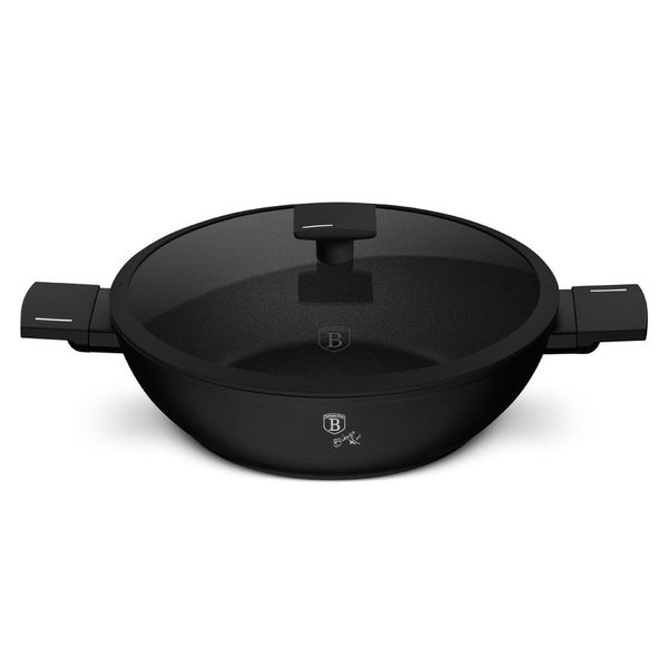 Berlinger Haus 30cm Titan Pro Non-Stick Wok with Lid - Matte Black