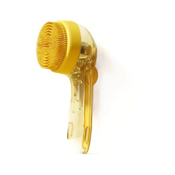Yellow Silicone Pet Bath Brush, Massage Comb for Cats and Dogs