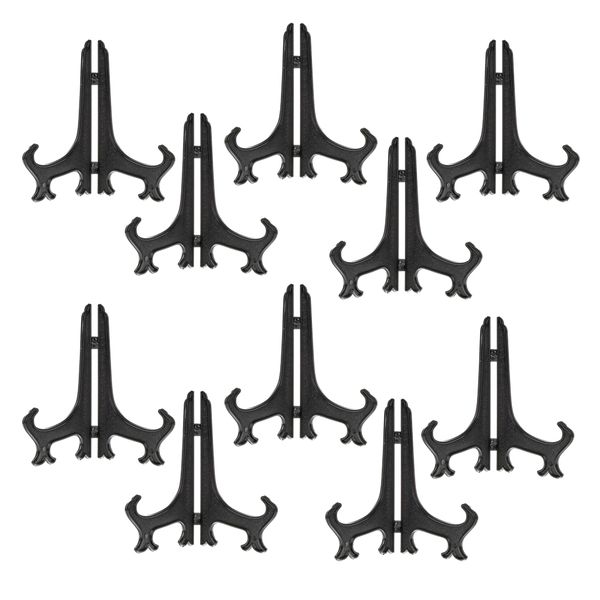 Decor Plastic Foldable Easel Display Stand With Triangular Base - Set of 12